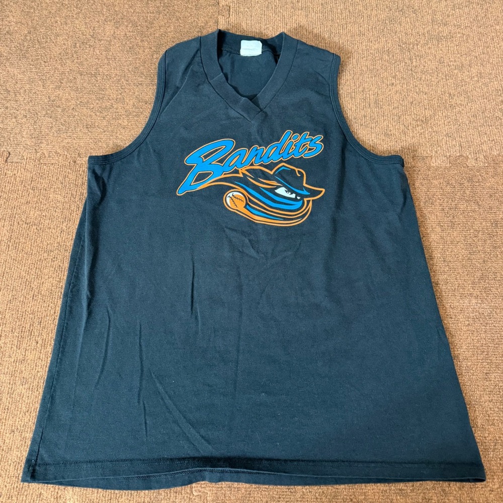 Majestic Bandits Baseball Jersey Tank Top‎ Mens L Black V-Neck Number 30 Graphic